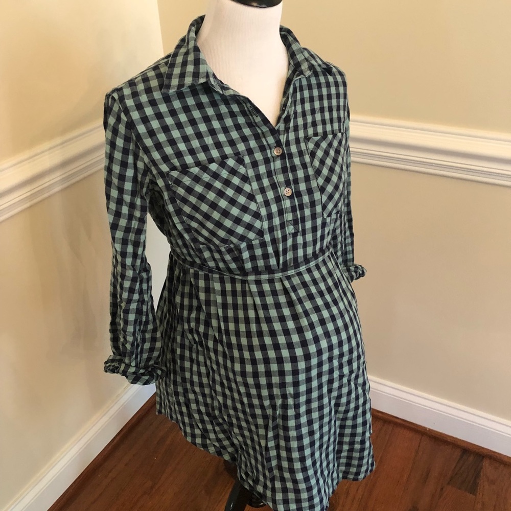 Liz Lange maternity button down plaid tunic